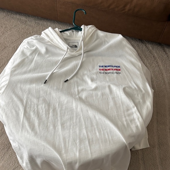 The North Face White Hoodie with Red Logo - Picture 1 of 1